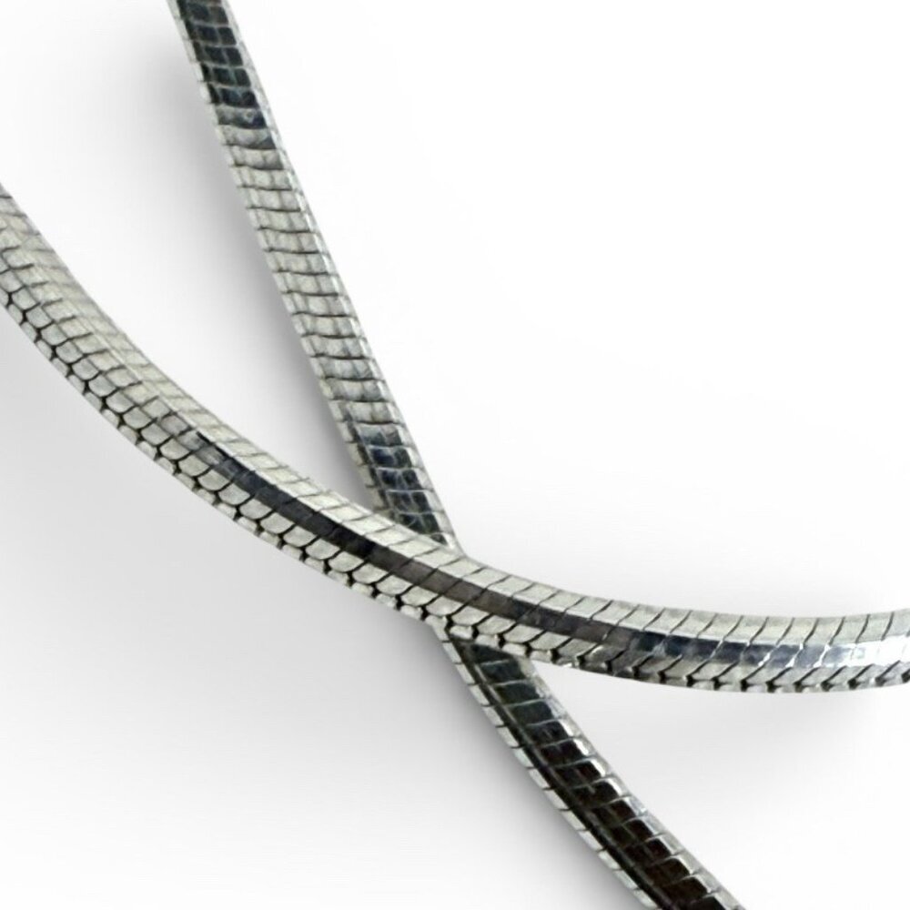 Sterling Silver Box Chain Necklace 20" Italy 925 Unisex - Picture 3 of 9